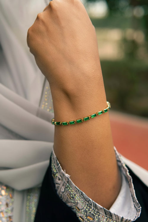 Emerald crystal bracelet